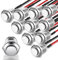 Gebildet 10Stücke 12mm 2A/12V/24V/125V/250V Wasserdichte Drucktaster Momentanen Edelstahl Taster EIN Aus mit Draht (Hoher Kopf)