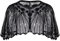 Naisidier Frauen der 1920er Jahre Schal Perlen -Pailletten Deco Evening Cape Flapper Deckung, One Size, Schwarz