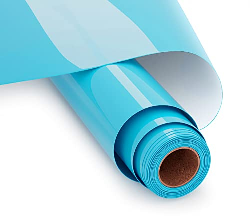UIOK Plotterfolie Textil 30.5 x 365.7cm Flexfolie Plotter Textil,Blau Flexfolie Bügelfolie Plotter Heat Transfer Vinyl für DIY T-Shirt, Transferfolie Plott-er Flexfoli-e (Blau)