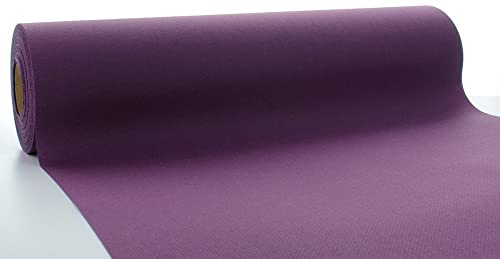 Mank Airlaid Tischläufer 40 cm x 24 m | Gastronomie | Tischdecken-Rolle stoffähnlich | praktische Einmal-Tischdecke | Uni | Neutral | 1 Stück | (Amethyst)