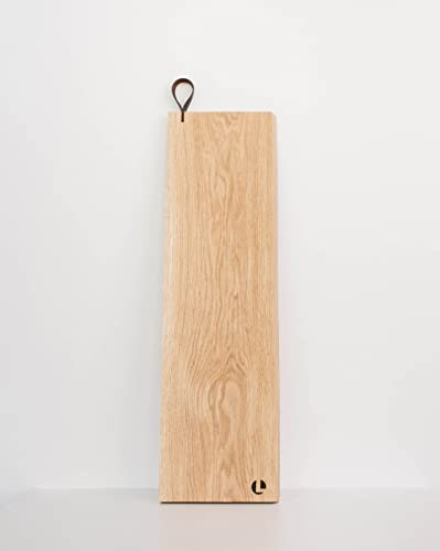 Brett aus massivem Eichenholz Schneidebrett Servierbrett Frühstücksbrettchen Eiche Geschenkidee für Hobby- und Profiköche robust, langlebig, nachhaltig 17x55x2 cm