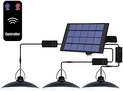 Whousewe Lampe solaire LED pour abri de jardin avec télécommande 780 lm 6000 K Étanche IP65 Détecteur de mouvement Éclairage solaire d'extérieur pour jardin, cour, porche, terrasse