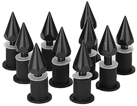 Tomotato 10 Stück Motorrad Windschild Schrauben, Universal Motorrad M5 Verkleidung Schrauben, Aluminium Windschutzscheiben Spike Bolzen für Motorräder, Fahrräder, Roller(Schwarz)