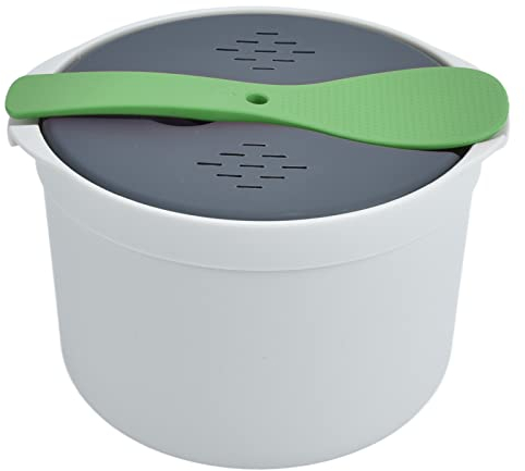 2L Microwave Rice Cooker, Food Grade PP Material, Easy To Use, Good Sealing, of Microwaves, BPA, , Dishwasher Safe, Long Service Life, Includes Rice Scoop,