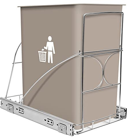 Punnzer Pull Out Trash Can Under Cabinet, Under Sink Adjustable Pull Out Shelf for Kitchen Trash Can, Fit for Most 7-11 Gallon Garbage Can (Trash Can Not Included)