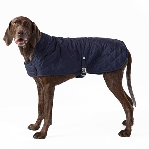 HUGO & HUDSON x Hackett Gesteppte Hundejacke Warmer Wintermantel mit Cordkragen, Marine M40