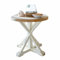 Loberon Beistelltisch Frapelle, mit Antik-Patina & Shabby-Note, frische Zweifarbigkeit, Landhaus-Stil, Couchtisch, Tannenholz, MDF, antikweiß/braun