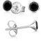 Materia Kleine Ohrstecker Silber 925 Zirkonia schwarz rund SO-437-5mm