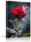 KADING Rose photos décoration murale noir et blanc rouge Rose affiche toile peinture mur Art salon chambre décoration de la maison murale 90x120 cm (35x47in) avec cadre