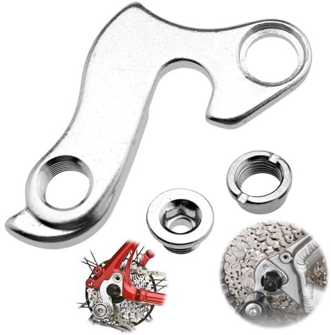 Bike Rear Derailleur Hanger, Aluminium Transmission Tail Hook Rear Gear Mech Derailleur Hanger Hook Drop Out Adapter Tail Hook Screw for Cycle Bicycle MTB Mountain Road Bike