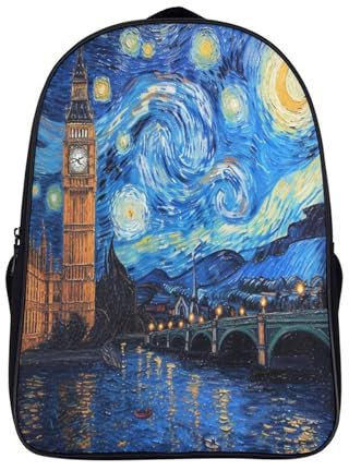 ChengzeTCo Bilayer Schulrucksack Londoner Tower Bridge Studenten-Buchtasche Mittelstufe Laptop-Rucksack 40x28x16cm Aufbewahrungstasche Für Jungen Kinder Für Back to School