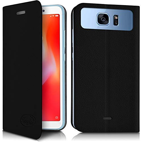KARYLAX - Etui de Protection à Rabat Couleur Noir (Ref.1-A) pour Smartphone Logicom Le Wave 2