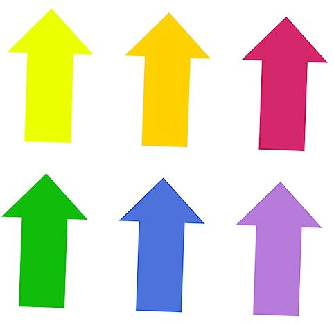 ANDRESLAD 6stücke Bunte Richtung Wandaufkleber Bodenaufkleber Treppenaufkleber Selbstklebend Für Lager Schule Büro Und Mehr