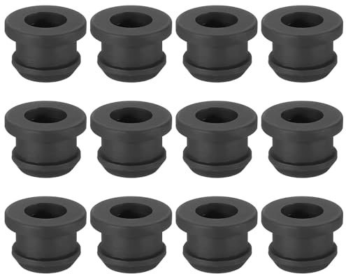 PATIKIL 11.5mm / 7/16 Inch Drill Hole,5/16 Inch ID Rubber Grommets, 12Pcs Top Hat Grommet for Wiring Eyelet Ring Gasket Automotive Firewall Cable Hole Plugs Wires Protection, Black