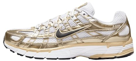 NIKE IF1787-100 W P-6000 GLD Women White/Black-Grain-MTLC Gold Grain UK 4