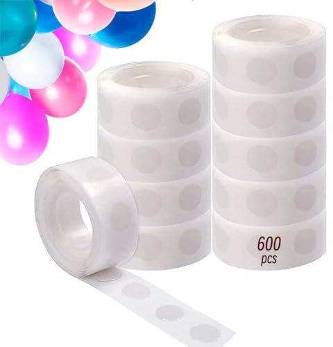 600 PCS Balloon Glue Dots, Removable Balloon Sticky Spots, Sticky Dots Double Sided Glue Dots for Birthday Party Wedding Christmas Decor Scrapbooking Balloons DIY Arts & Crafts