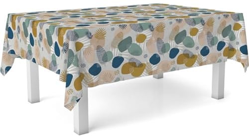 ECOMMERC3 PVC Tischdecke abwaschbar 200x140 cm Wachstuch | Tormes Grün | Robustes, glattes Gewebe - fleckenabweisend - mit feuchtem Tuch abwischbar - für Küche & Garten - Qualität aus Spanien