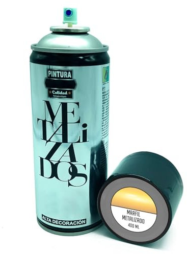 AC - Bote de Pintura en Spray - Fabricado en España - Ideal para cualquier superficie, Madera, Metal, Cartón, Piedra o Cerámica - Capacidad de 400 ML - Color Marfil Metalizado