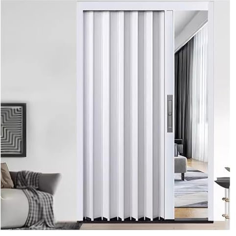 Puerta corrediza plegable de granero para armario pasillo con llave de bloqueo, puertas correderas plegables, puerta de separación de privacidad, 60 x 200 cm
