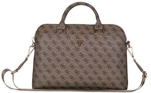 CG MOBILE Guess Sacoche pour ordinateur portable 4G avec fermeture éclair et logo triangle 15 (marron), marron