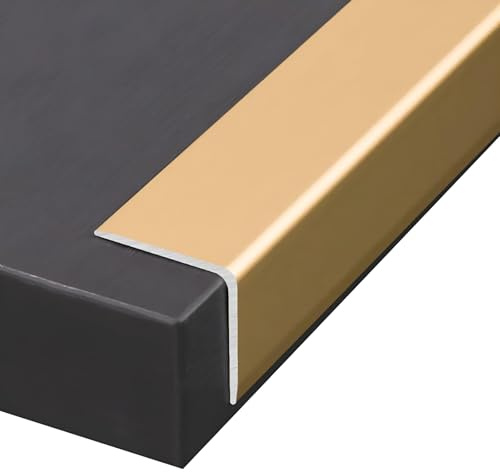 Coayuou Eckschiene 100cm* 3 Stück Winkelprofil Strapazierfähig Fliesenabschlussleisten Profilleiste Alu Für Fliesen, Parkett Und Treppen(Gold,20 * 20mm)