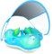 LAYCOL Schwimmring Baby mit UPF50+ Sonnenschutzdach & Spielzeug, Verstellbarer Sicherheitssitz, Kleinkind Pool Schwimmring für 3-36 Monate (Blau Update, L)