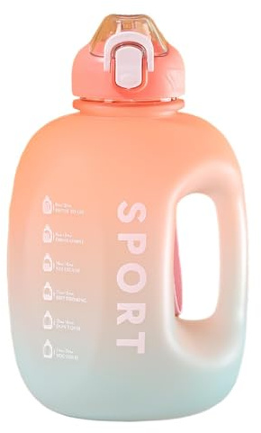 Flasche Sportswater 1,5 L - 1,5L Walds 360-Grad-Flaschen mit einem zerbrochenen Halbgallenstift mit Zeitmarker und Griff für die Hydratation Tag