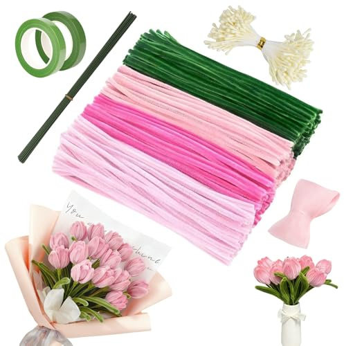 Pulitori per tubi per fiori (rosa)