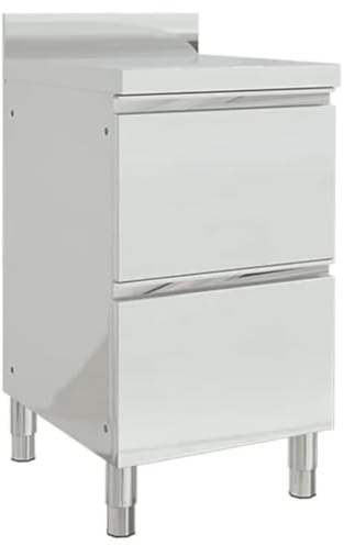 Refined mit Aufkantung Edelstahlschrank Arbeitsschrank Arbeitstisch Schrank Gastronomie Lagerschrank Gastro-Küchenschrank mit 2 Schubladen Edelstahl