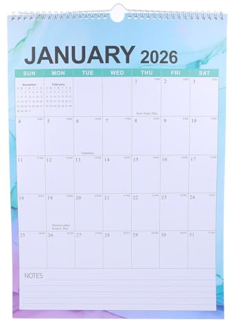 Alipis 18 Monats Hängekalender 2025 2026 mit Internationalen Feiertagen Hochformat Jahresplaner aus Robustem Papier für Büro Schule und Familie