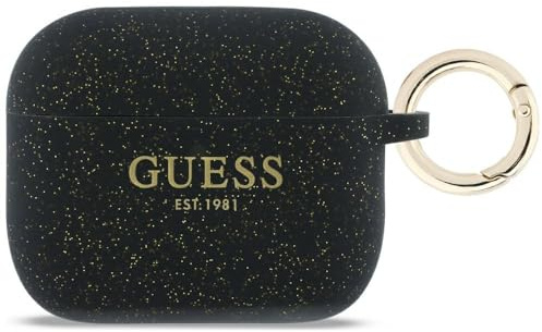 CG Mobile Guess Silikon-Glitzerring-Schutzhülle für AirPods Pro 3 (Schwarz)