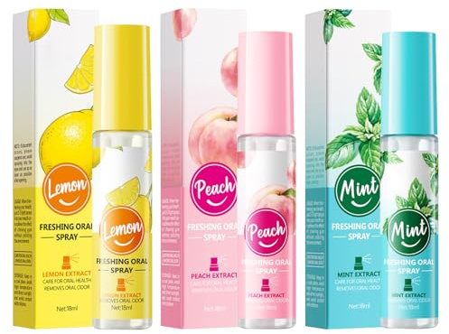 3 Stück Mundspray,Minze Mundspra,Mundspray Mit Fruchtgeschmack,Jeweils 18 Ml,Bekämpft Mundgeruch Und Mundtrockenheit,Tragbar Und Praktisch,Sorgt Für Frischen Atem