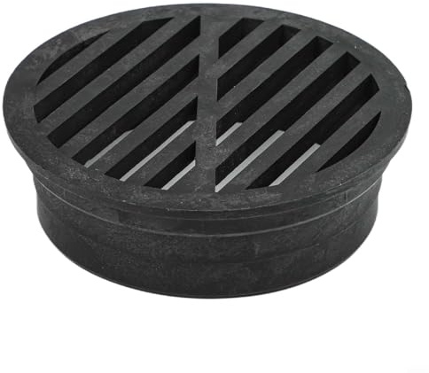 Griglia di scarico per aperture di scarico esterni, copertura rotonda in plastica per scarico a pavimento, compatibile con comuni raccordi di scarico da 3 e 4 (7,6 cm)