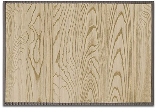 casa pura Tapis en Bambou Naturel hypoallergénique pour Salon, Chambre et Cuisine | Tapis de Salle de Bain antidérapant et adapté aux Pieds Nus, Nature 90 x 120 cm - Modèle Magenta