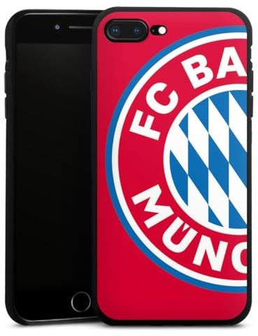 Silikon Hülle kompatibel mit Apple iPhone 8 Plus Case schwarz Handyhülle FC Bayern München Offizielles Lizenzprodukt FCB