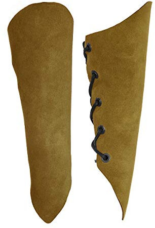 Andracor - Leichte Armstulpe aus echtem Wildleder - spitz zulaufende Armschützer mit Schnürung - Rot