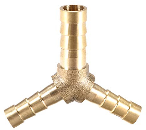 sourcing map 8mm x 6mm x 6mm Tuyau Id Raccord Cannelé Tuyau Laiton Réducteur Barbelé en Forme Y 3 Voie T Connecteur Adaptateur