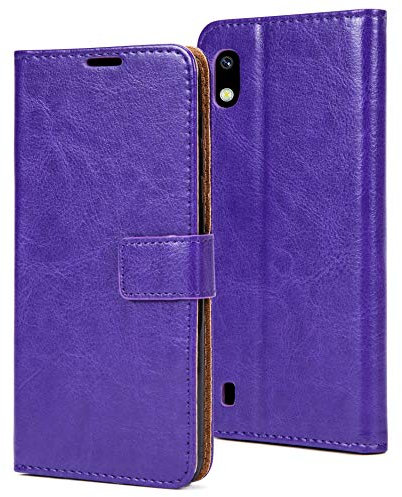 AMAZE!UK Leather Phone Case Cover For Samsung Galaxy A10 Flip Protective Wallet Style Open Book Magnetic Stand Samsung A10 / M10 6.2 Phone Case (Purple)