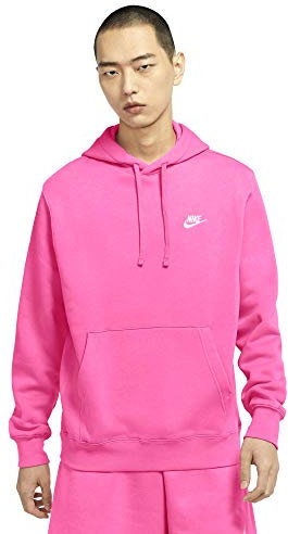 Nike M NSW Club Hoodie PO BB Sweat-Shirt Homme, Pinksicle/Pinksicle/(White), FR : L (Taille Fabricant : L-T)
