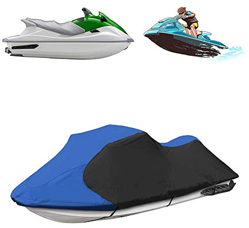 DTLEO Jet Ski Boot Schutz Plane 600D Oxford Wasserdicht Staub Schutz Jet Ski Cover Allwetter-Außenschutz UV-beständig Passend Schwarze und Blaue Nähfarbe,XL