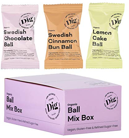 Dig / Get Raw - Ball Mix Box (16er Pack) - Snacks aus biologischen, natŸrlichen Zutaten - Vegan, glutenfrei und raffiniert, zuckerfrei (16 x 25 g)