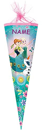 alles-meine.de GmbH Schultüte - die Eiskönigin - Frozen - 85 cm - eckig - incl. Namen - Tüllabschluß - Zuckertüte - mit/ohne Kunststoff Spitze - für Mädchen - völlig unverf..