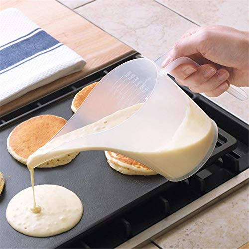 Cruche à Entonnoir de Mesure en Plastique à Long Bec, cruche à Entonnoir 1000 ML Tasse à mesurer Transparente avec Embout buccal pour Confiture pâte sirop Savon Faisant Bougie