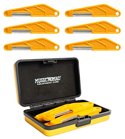MusicNomad 6 pc. Electric Guitar Diamond Coated Nut File Set - Light Strings (.010”, 013”, 017”, 028”, 036”, 046”) (MN668)