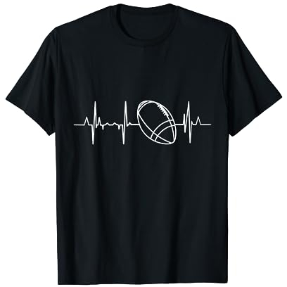 American Football Herzschlag Footballspieler Herzlinie T-Shirt