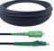 Elfcam® - Cavo Fibra Ottica con Armatura in Acciaio Corrugato LC/APC per SC/APC Simplex Monomodale, OS2 9/125µm, Nero (50M)