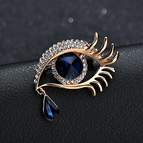 HCMA Cristal de Luxe Larme balancent Broche Mode Strass Mauvais œil Bijoux Charme Broche pour Les Femmes
