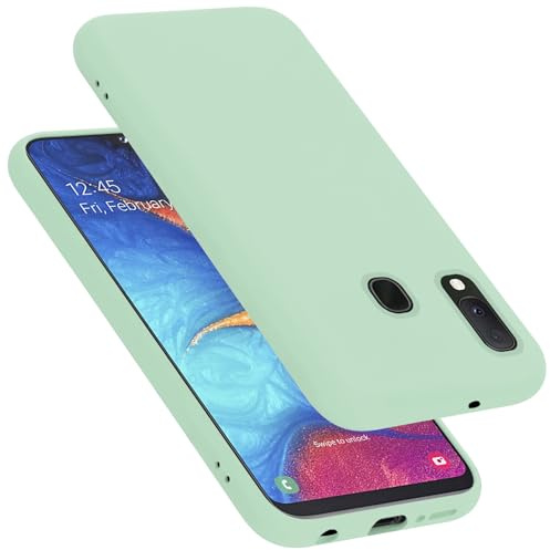 Cadorabo Hülle kompatibel mit Samsung Galaxy A10e / A20e Hülle Silikon Handyhülle für Galaxy A10e / A20e Case aus flüssigem Silikon- Kratzfeste und stoßfeste dünne TPU Schutzhülle - Liquid HELL GRÜN