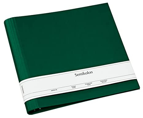 Semikolon 364045 Fotomappe 23 Ring - 35 x 32 cm - Efalinbezug - für Album, Fotobuch mit Ringheftung - forest grün