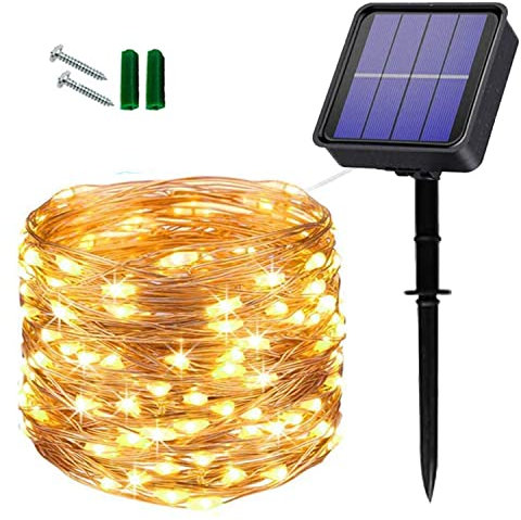 Oreunik Solar Fairy Lights Waterproof,4x120LED Garden Lights,Outdoor Solar String Lights 40Ft 8 Lighting Modes Outdoor Light for Garden, Patio, Party, Wedding,Christmas (Warm)